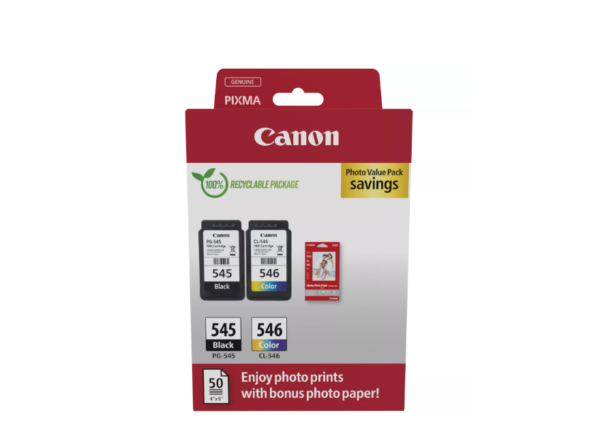 Combo-Pack Original Canon Black/Color, PG-545/CL-546 Value Pack, pentru Pixma IP2850|MG2450|MG2455|MG2550|MG2550S|MG2950|MG3050|MG3051|MG3052|MG3053|MX495 Black|MX495 White|TR4550|TS205|TS305|TS3150|TS315, , , "8287B008AA" Combo-Pack Original Canon Black/Color, PG-545/CL-546 Value Pack, pentru Pixma IP2850|MG2450|MG2455|MG2550|MG2550S|MG2950|MG3050|MG3051|MG3052|MG3053|MX495 Black|MX495 White|TR4550|TS205|TS305|TS3150|TS315, , , "8287B008AA"