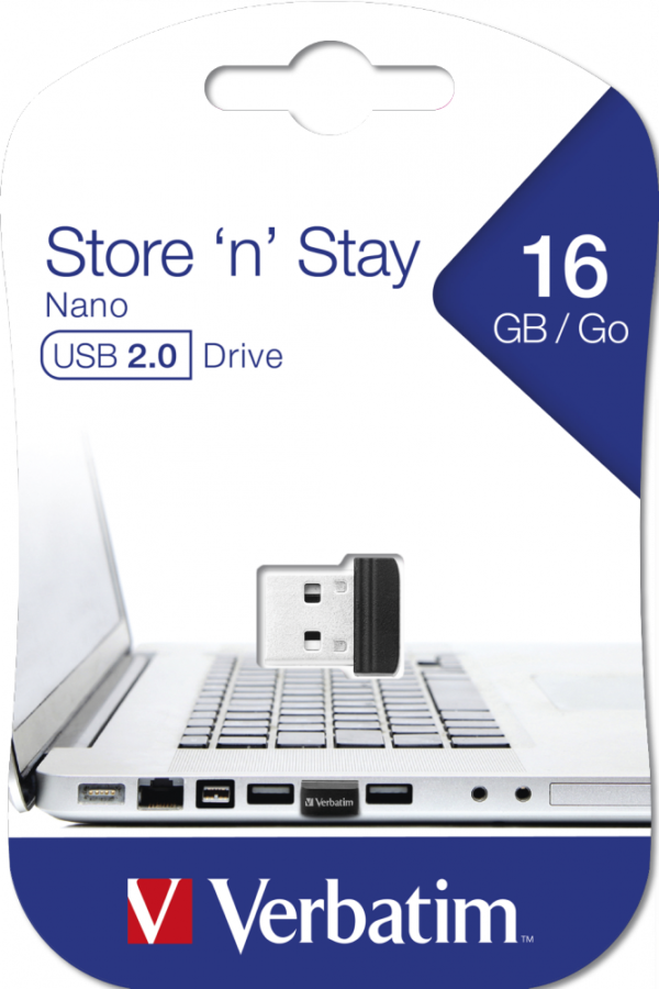 MEMORIE USB VERBATIM NANO StoreNStay 16GB USB 2.0"97464"