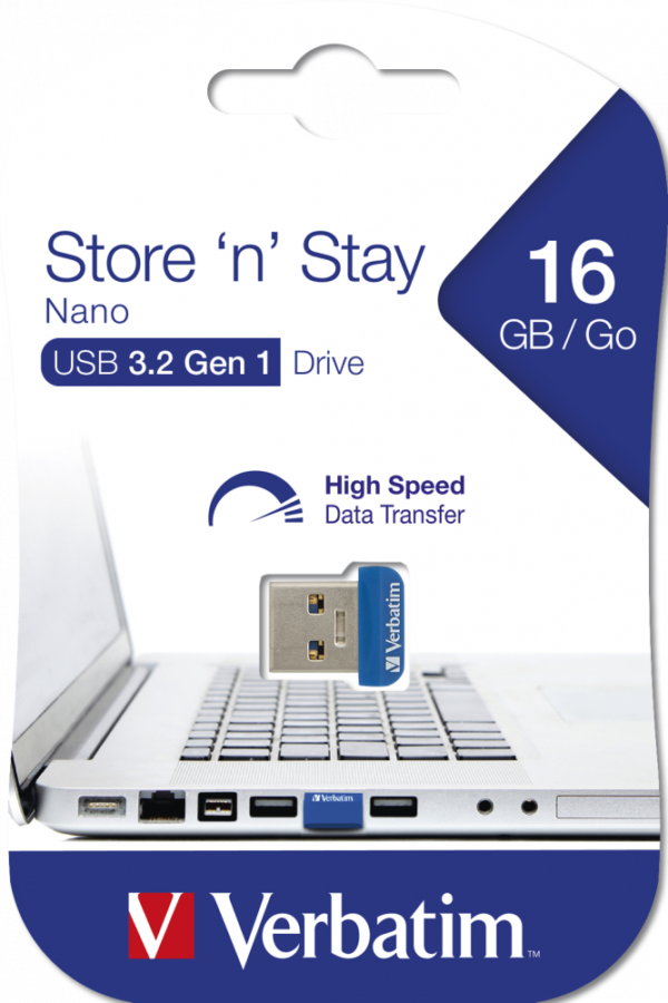 MEMORIE USB VERBATIM NANO StoreNStay, USB 3.0, 16GB "98709" MEMORIE USB VERBATIM NANO StoreNStay, USB 3.0, 16GB "98709"
