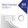 MEMORIE USB VERBATIM METAL EXECUTIVE 64GB , USB 2.0, ARGINTIU "98750"