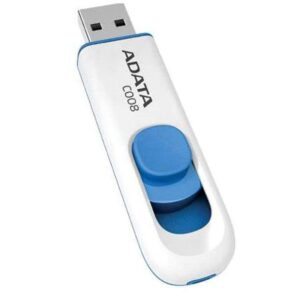 MEMORIE USB 2.0 ADATA 64 GB, retractabila, carcasa plastic, alb / albastru, "AC008-64G-RWE" MEMORIE USB 2.0 ADATA 64 GB, retractabila, carcasa plastic, alb / albastru, "AC008-64G-RWE"
