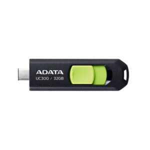 MEMORIE USB Type-C 3.2 ADATA 32 GB, retractabila, carcasa plastic, negru / verde "ACHO-UC300-32G-RBK/GN"