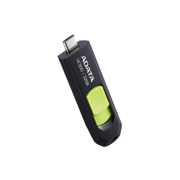 MEMORIE USB Type-C 3.2 ADATA 32 GB, retractabila, carcasa plastic, negru / verde "ACHO-UC300-32G-RBK/GN"