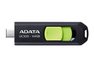 MEMORIE USB Type-C 3.2 ADATA 64 GB, retractabila, carcasa plastic, negru / verde "ACHO-UC300-64G-RBK/GN"