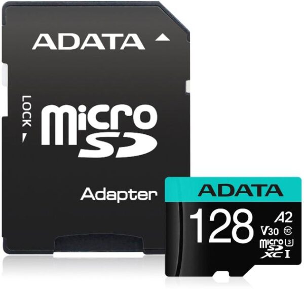 CARD MicroSD ADATA, 128 GB, microSDHC, clasa 10, standard UHS-I U3, "AUSDX128GUI3V30SA2" CARD MicroSD ADATA, 128 GB, microSDHC, clasa 10, standard UHS-I U3, "AUSDX128GUI3V30SA2"