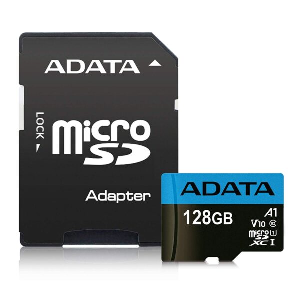 CARD MicroSD ADATA, 128 GB, MicroSDXC, clasa 10, standard UHS-I U1, "AUSDX128GUICL10A1-RA1" CARD MicroSD ADATA, 128 GB, MicroSDXC, clasa 10, standard UHS-I U1, "AUSDX128GUICL10A1-RA1"