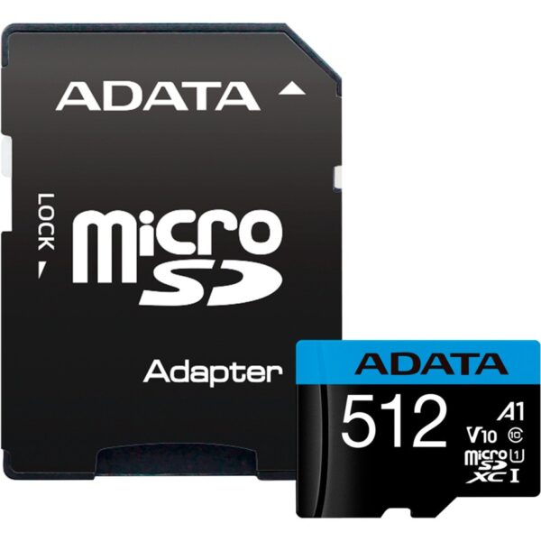 CARD MicroSD ADATA, 512 GB, MicroSDXC, clasa 10, standard UHS-I U1, "AUSDX512GUICL10A1-RA1" CARD MicroSD ADATA, 512 GB, MicroSDXC, clasa 10, standard UHS-I U1, "AUSDX512GUICL10A1-RA1"
