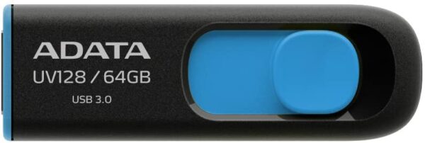 MEMORIE USB 3.2 ADATA 64 GB, retractabila, carcasa plastic, negru / albastru, "AUV128-64G-RBE" MEMORIE USB 3.2 ADATA 64 GB, retractabila, carcasa plastic, negru / albastru, "AUV128-64G-RBE"
