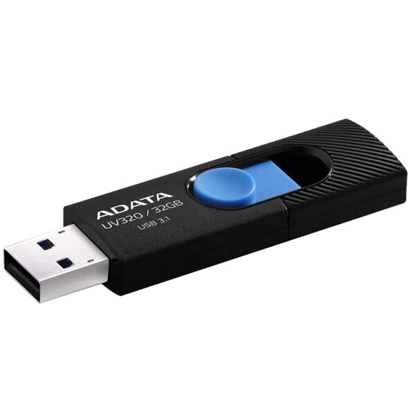 MEMORIE USB 3.2 ADATA 32 GB, retractabila, carcasa plastic, negru / albastru, "AUV320-32G-RBKBL" MEMORIE USB 3.2 ADATA 32 GB, retractabila, carcasa plastic, negru / albastru, "AUV320-32G-RBKBL"