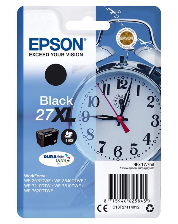Cartus Cerneala Original Epson Black, nr.27XL, pentru WorkForce WF-7110|WF-7610, 1.1K, , "C13T27114012"(RAPO) Cartus Cerneala Original Epson Black, nr.27XL, pentru WorkForce WF-7110|WF-7610, 1.1K, , "C13T27114012"(RAPO)