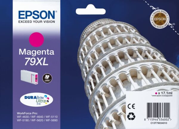 Cartus Cerneala Original Epson Magenta, T790340, pentru Workforce Pro WP-5110|51490|5620|5690, , , "C13T79034010"(RAPO) Cartus Cerneala Original Epson Magenta, T790340, pentru Workforce Pro WP-5110|51490|5620|5690, , , "C13T79034010"(RAPO)
