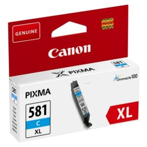 Cartus Cerneala Original Canon Cyan, CLI-581XLC, pentru Pixma TR7550|TR8550|TS6150|TS6250|TS705|TS8150|TS8250|TS9150|TS9155|TS9550, , , "2049C001AA"