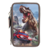 Penar Top Model, Dino New World, 3 Compartimente Echipat, Kaki, T-rex, 18 Pixuri