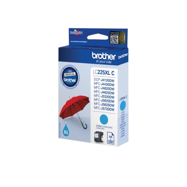 Cartus Cerneala Original Brother Cyan, LC225XLC, pentru DCP-J4120|MFC-J4420|J4620|J5320|J5620|J5720, 1.2K, , "LC225XLC" Cartus Cerneala Original Brother Cyan, LC225XLC, pentru DCP-J4120|MFC-J4420|J4620|J5320|J5620|J5720, 1.2K, , "LC225XLC"