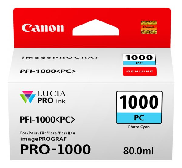 Cartus Cerneala Original Canon Light Cyan, PFI-1000PC, pentru IPF PRO-1000, , ,NOPP, "0550C001AA" Cartus Cerneala Original Canon Light Cyan, PFI-1000PC, pentru IPF PRO-1000, , ,NOPP, "0550C001AA"