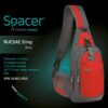 RUCSAC SPACER Sling, nylon,1 bretea, 2 compartimente principale,1 buzunar frontal, 1 buzunar lateral, 35x18x7cm, water resistant, red, "SPB-SLING-RED"
