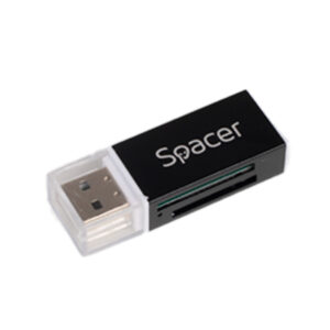CARD READER extern SPACER, interfata USB 2.0, citeste/scrie: SD, microSD, MS, M2; aluminiu, black, "SPCR-658"