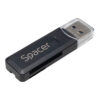 CARD READER extern SPACER, interfata USB 3.0, citeste/scrie: SD, micro SD, Negru, "SPCR-USB3-02" CARD READER extern SPACER, interfata USB 3.0, citeste/scrie: SD, micro SD, Negru, "SPCR-USB3-02"