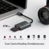 CARD READER extern TP-Link, interfata USB Type-C, citeste/scrie: SD si microSD, suporta carduri maxim 1 TB, lungime cablu 15 cm, metalic, gri "UA430C"