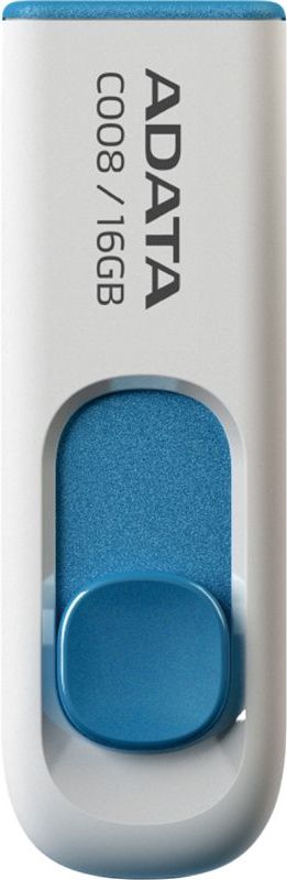 MEMORIE USB 2.0 ADATA 16 GB, retractabila, carcasa plastic, alb / albastru, "AC008-16G-RWE" MEMORIE USB 2.0 ADATA 16 GB, retractabila, carcasa plastic, alb / albastru, "AC008-16G-RWE"