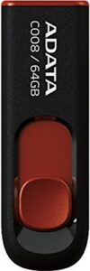 MEMORIE USB 2.0 ADATA 64 GB, retractabila, carcasa plastic, negru / rosu, "AC008-64G-RKD" MEMORIE USB 2.0 ADATA 64 GB, retractabila, carcasa plastic, negru / rosu, "AC008-64G-RKD"