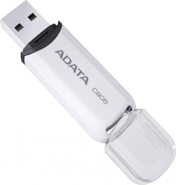 MEMORIE USB 2.0 ADATA 32 GB, cu capac, carcasa plastic, alb, "AC906-32G-RWH"