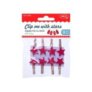 Accesorii craft Agată-mă cu stele roșu DACO AD735R