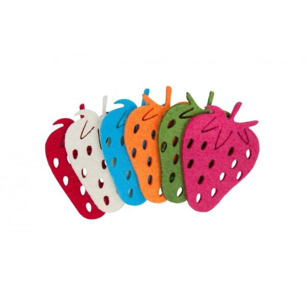 Accesorii creație căpșună din fetru, set 6 buc, Colorarte Accesorii creație căpșună din fetru, set 6 buc, Colorarte