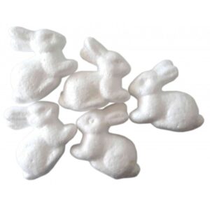 Accesorii creație Colorarte din polistiren, iepure, 6 cm, 5 bucăți pe set