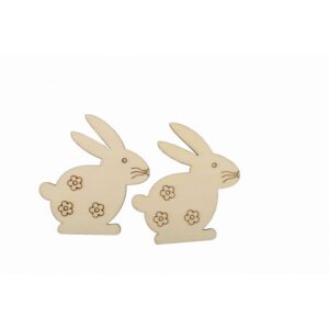 Accesorii creație din lemn pentru pirogravură, iepuri, 8 cm, set 5 buc, Colorarte