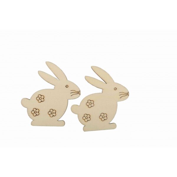 Accesorii creație din lemn pentru pirogravură, iepuri, 8 cm, set 5 buc, Colorarte