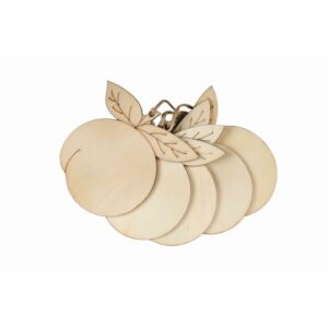 Accesorii creație din lemn pentru pirogravură măr 7x7 cm set 5 buc Colorarte