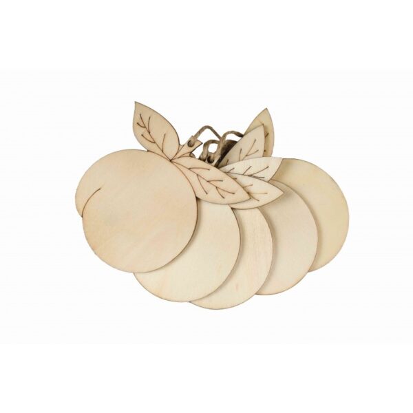 Accesorii creație din lemn pentru pirogravură măr 7x7 cm set 5 buc Colorarte