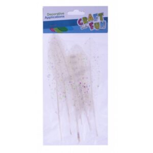 Accesorii creație pene albe confetti 18-20 cm set 6 buc Craft with Fun 463669