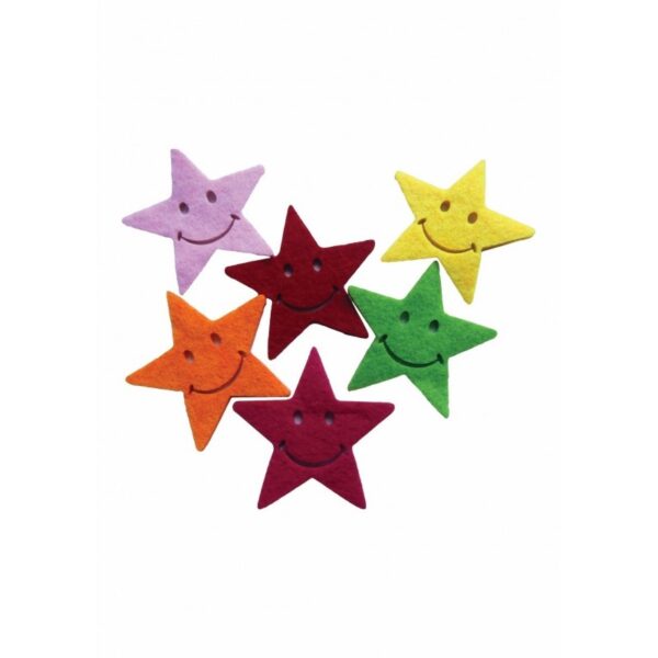 Accesorii creație stea din fetru, set 6 bucăți, Colorarte S343 Accesorii creație stea din fetru, set 6 bucăți, Colorarte S343