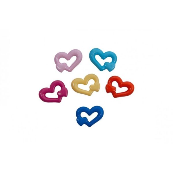 Accesorii de creație Colorarte inimioare din plastic 20 mm set 25 buc diverse culori Accesorii de creație Colorarte inimioare din plastic 20 mm set 25 buc diverse culori