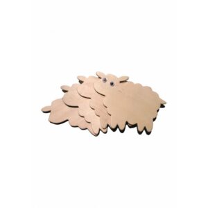 Accesorii de creație din lemn în formă de oi, set 4 buc, Colorarte