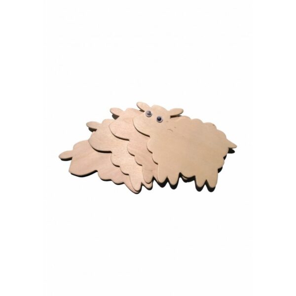 Accesorii de creație din lemn în formă de oi, set 4 buc, Colorarte Accesorii de creație din lemn în formă de oi, set 4 buc, Colorarte