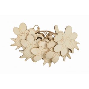 Accesorii de creație din lemn pentru pirogravură albina 7x7 cm set 5 buc Colorarte