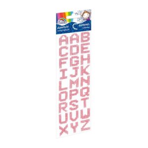 Accesorii de creație Fiorello GR-DS090-04 / 170-2479, diamante din plastic roșii, autoadezive, litere, 27 bucăți