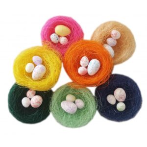 Accesorii de creație sisal cuib cu 2 ouă Colorarte A881