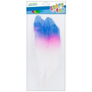 Accesorii pentru creație cu pene Craft with Fun 463653, alb, albastru și roz