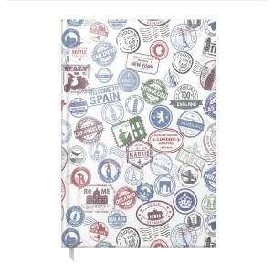 Agendă A5 nedatată Travel Stamps Agendă A5 nedatată Travel Stamps