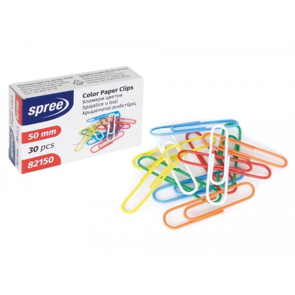 Agrafe colorate din plastic Spree 55 mm 30 bucăți Agrafe colorate din plastic Spree 55 mm 30 bucăți