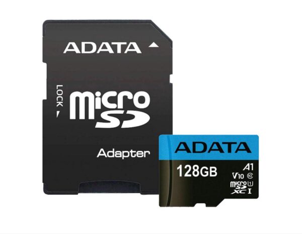 CARD MicroSD ADATA, 128 GB, MicroSDXC, clasa 10, standard UHS-I U1, "AUSDX128GUICL10A1" CARD MicroSD ADATA, 128 GB, MicroSDXC, clasa 10, standard UHS-I U1, "AUSDX128GUICL10A1"