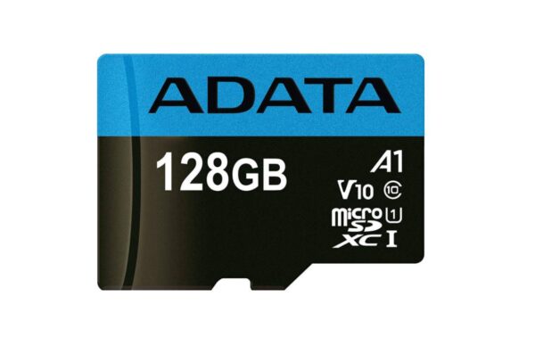 CARD MicroSD ADATA, 128 GB, MicroSDXC, clasa 10, standard UHS-I U1, "AUSDX128GUICL10A1" CARD MicroSD ADATA, 128 GB, MicroSDXC, clasa 10, standard UHS-I U1, "AUSDX128GUICL10A1"