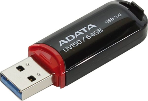 MEMORIE USB 3.2 ADATA 64 GB, cu capac, carcasa plastic, negru, "AUV150-64G-RBK" MEMORIE USB 3.2 ADATA 64 GB, cu capac, carcasa plastic, negru, "AUV150-64G-RBK"
