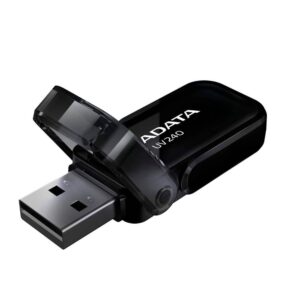MEMORIE USB 2.0 ADATA 64 GB, cu capac, carcasa plastic, negru, "AUV240-64G-RBK"