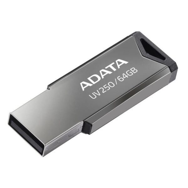 MEMORIE USB 2.0 ADATA 64 GB, clasica, carcasa metalica, argintiu, "AUV250-64G-RBK"