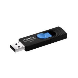MEMORIE USB 3.2 ADATA 64 GB, retractabila, carcasa plastic, negru / albastru, "AUV320-64G-RBKBL"